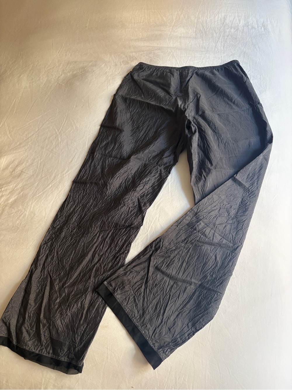 Dosa Silk Elastic Waist Pants in Gorgeous Gunmetal XS
